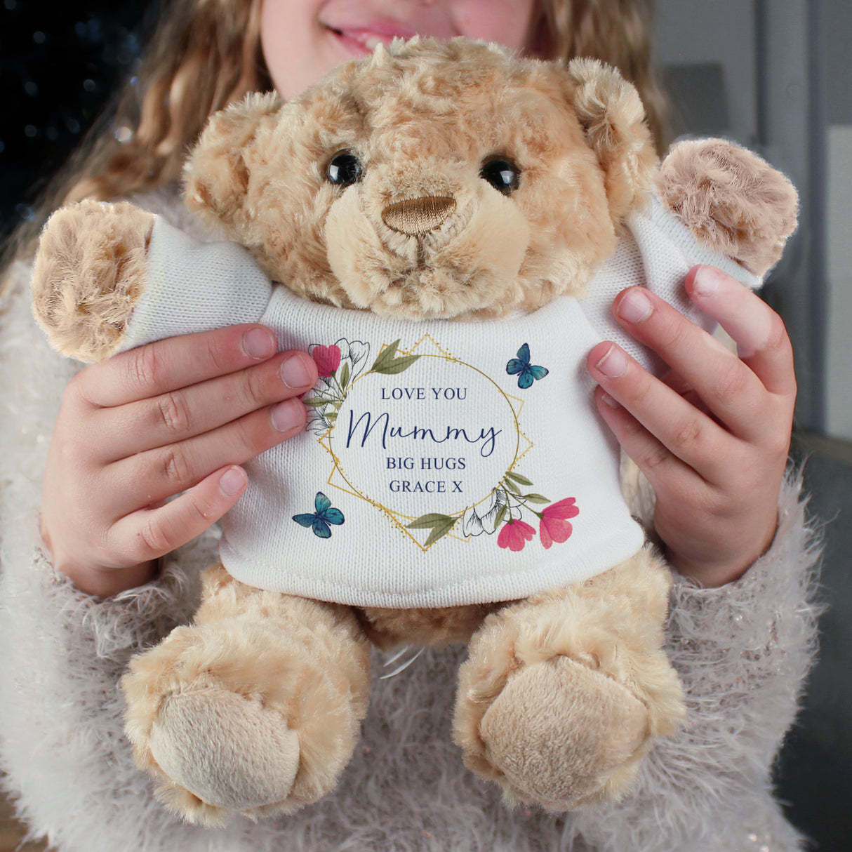 Personalised Teddy Bear - Geometric Design