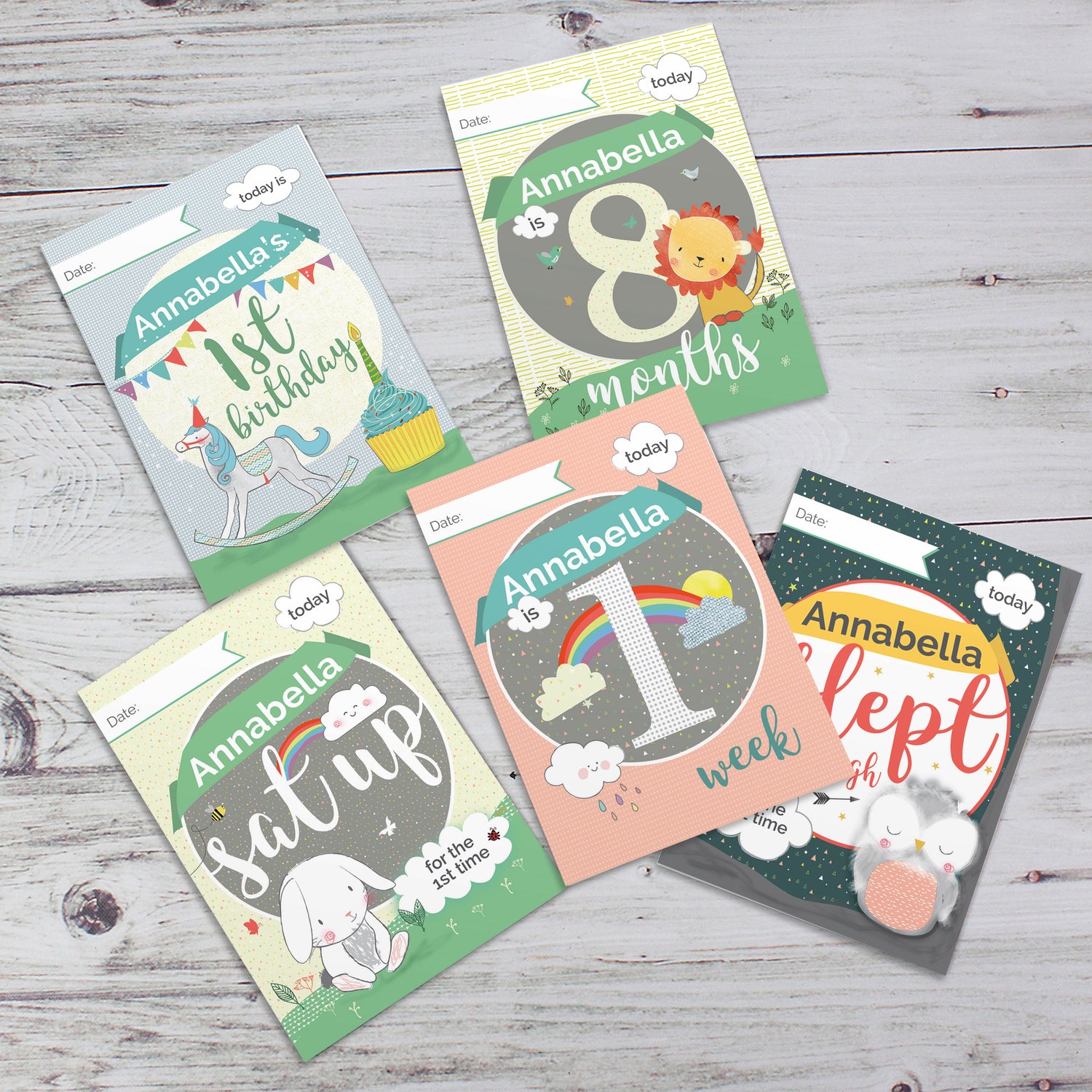 Personalised Baby Milestone Cards - Personalised Memento Company - Junior Bambinos