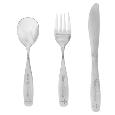 Cross - Personalised 3 Piece Cutlery Set - Personalised Memento Company - Junior Bambinos