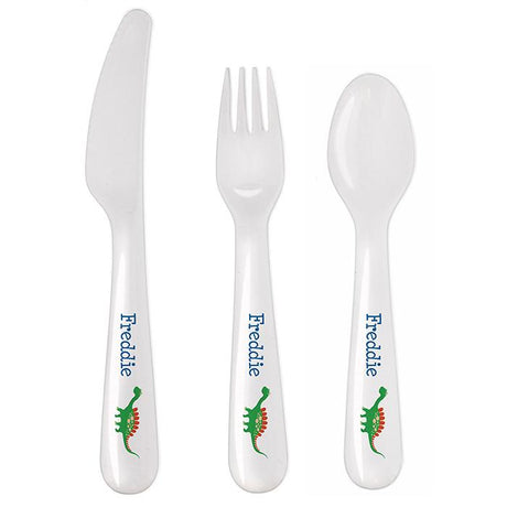 Personalised Dinosaur Cutlery Set - Personalised Memento Company - Junior Bambinos