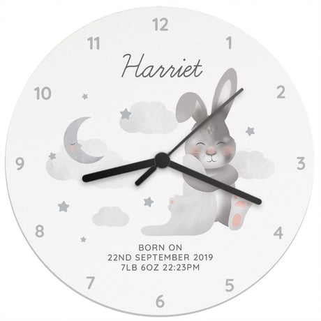 Baby Bunny - Personalised Wall Clock - Personalised Memento Company - Junior Bambinos