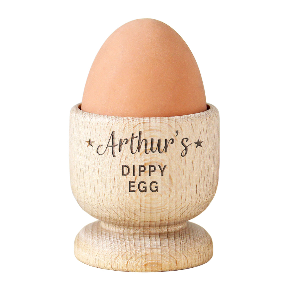 Personalised Star Wooden Egg Cup