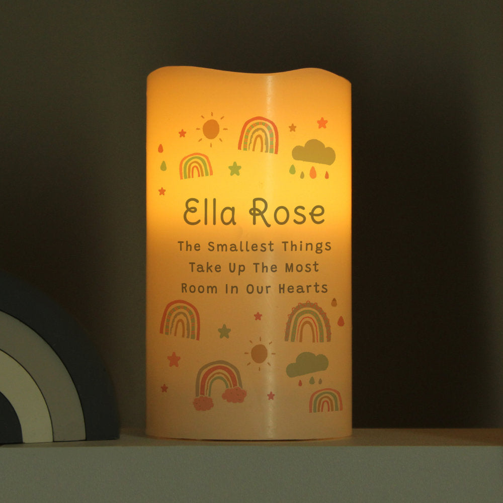 Rainbow - Personalised Baby LED Nightlight Candle