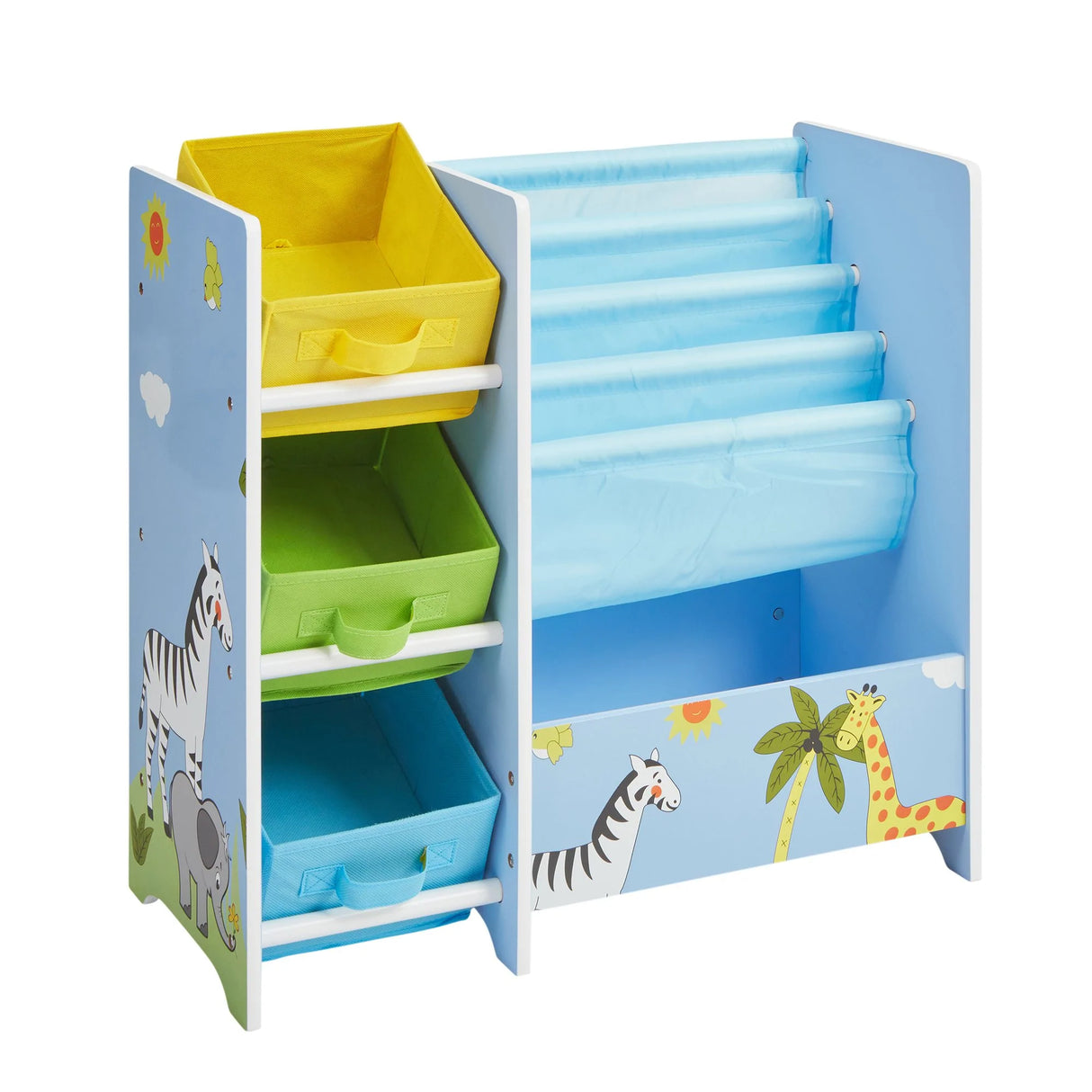 Safari Book Display with Storage Bins