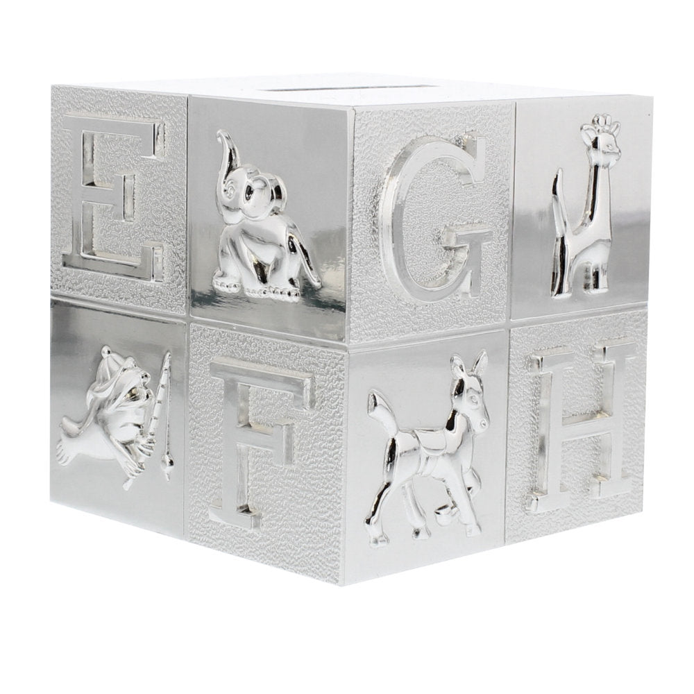 Silver Money Box - Cross- Personalised