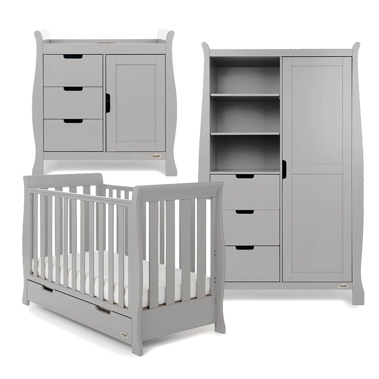 Stamford Mini Sleigh 3 Piece Nursery Room Set - Obaby - Junior Bambinos