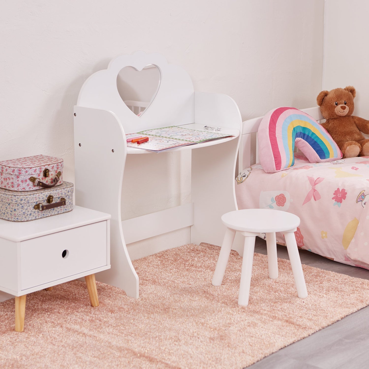 White Dressing Table & Stool - Liberty House Toys - Junior Bambinos