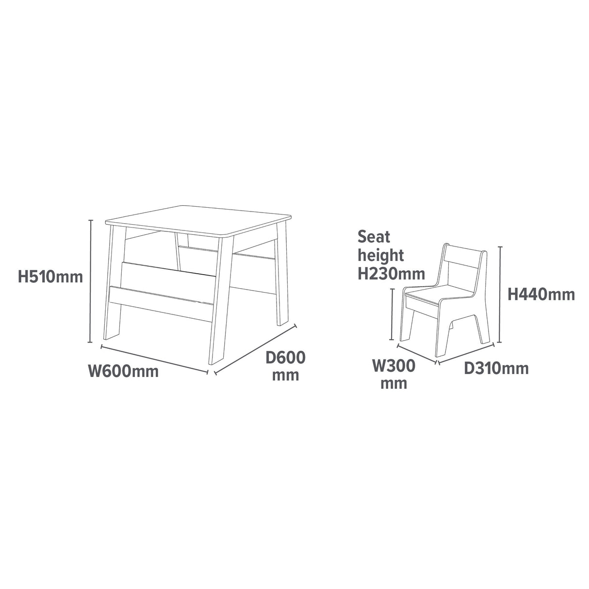Bookshelf Table & Chairs - Liberty House Toys - Junior Bambinos