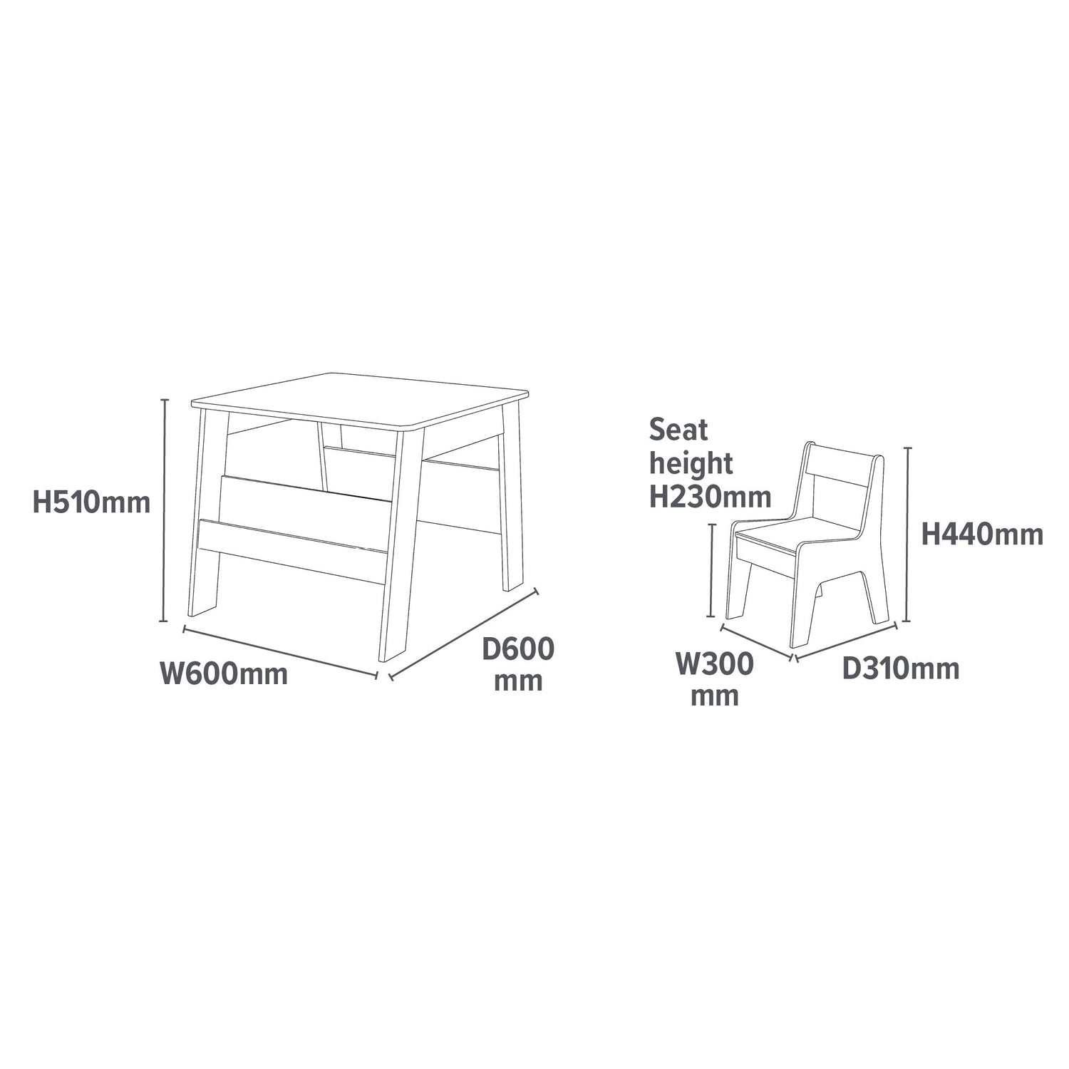 Bookshelf Table & Chairs - Liberty House Toys - Junior Bambinos