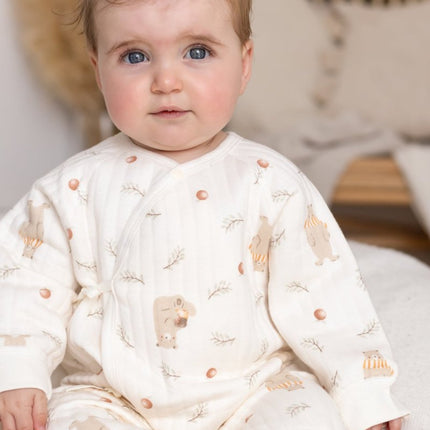 The Woodland Bear Boucle Wrap Baby Grow Romper