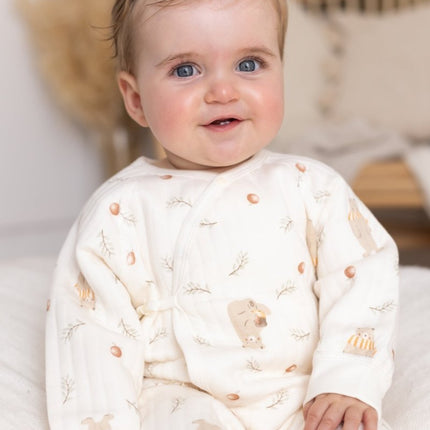 The Woodland Bear Boucle Wrap Baby Grow Romper