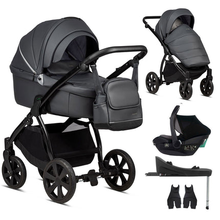 Noordi Fjordi V1 Leather 3-in-1 Travel System – Eco-Leather Pram with ThermoCot™ & i-Size Car Seat