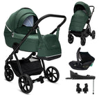 Emerald Green 064 / Be Cool Travel Carrier iSize Car Seat / With Isofix Base