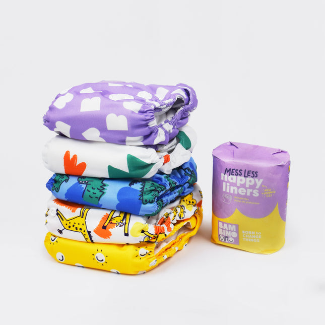 The Revolutionary Give-it-a-go 5 Nappy Bundle