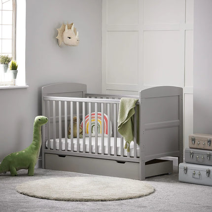Grace Cot Bed + Under Drawer + Eco-Plus Mattress - Warm Grey