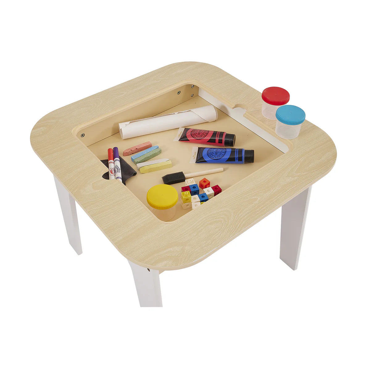 3-in-1 Storage Table and 2 Chairs Set