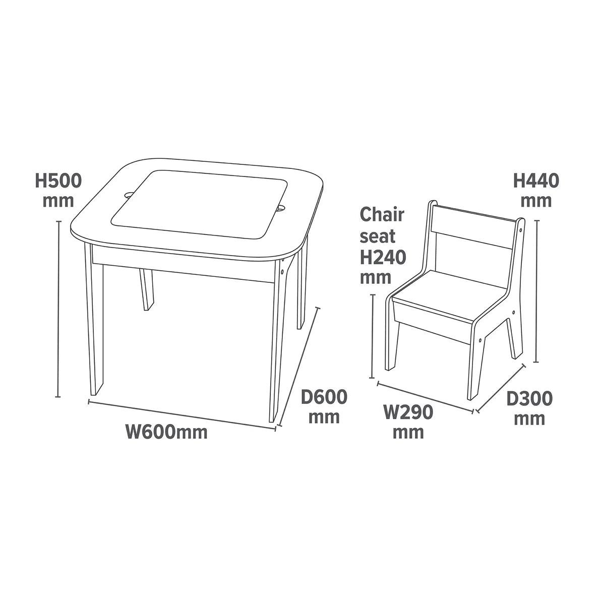 3-in-1 Storage Table and 2 Chairs Set