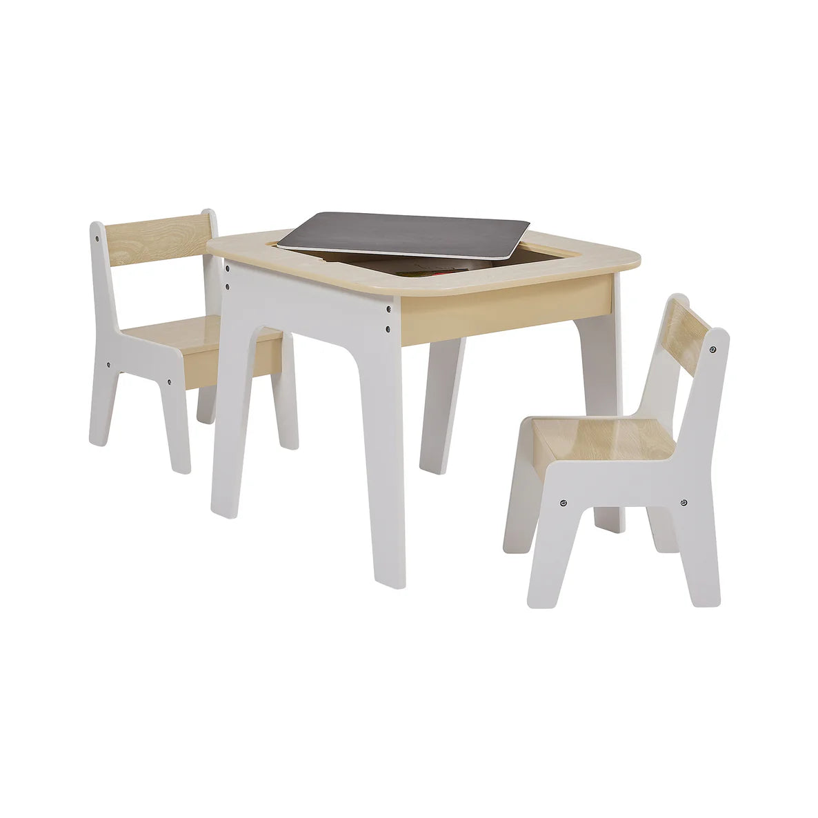 3-in-1 Storage Table and 2 Chairs Set