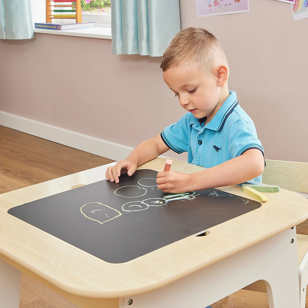 3-in-1 Storage Table and 2 Chairs Set