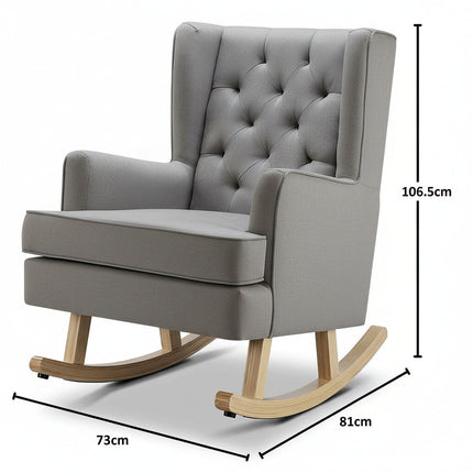 Johnston's Soothe Easy Deluxe Nursery Chair & Rocker – 2-in-1 Nursing & Feeding Chair, Grey