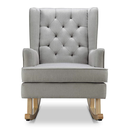 Johnston's Soothe Easy Deluxe Nursery Chair & Rocker – 2-in-1 Nursing & Feeding Chair, Grey