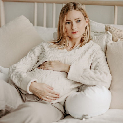 Noordi 2in1 Deluxe Baby Nest & Maternity Pillow with Silver-Ion Cotton, White