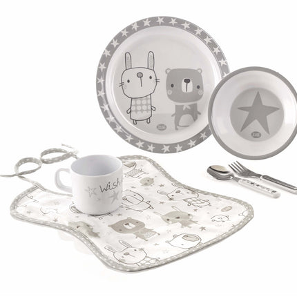 Jane 6-Piece Melamine Baby Crockery Set, Star
