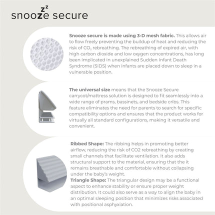 Snooze Secure 3D Air Mesh Baby Sleep Solution – Safer Sleep, Reduced CO₂ Risk