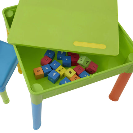 5 in 1 Multi Activity Table & Chairs - Multi Coloured