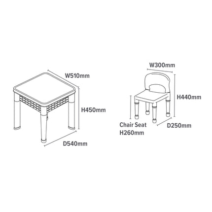 5 in 1 Multi Activity Table & Chairs - Multi Coloured