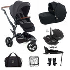 Cold Black U06 / With Transporter Carrycot in Black / With Rotating Isofix Base