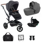 Cold Black U06 / With Transporter Carrycot in Grey / No Base