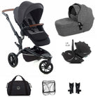 Cold Black U06 / With Transporter Carrycot in Grey / No Base