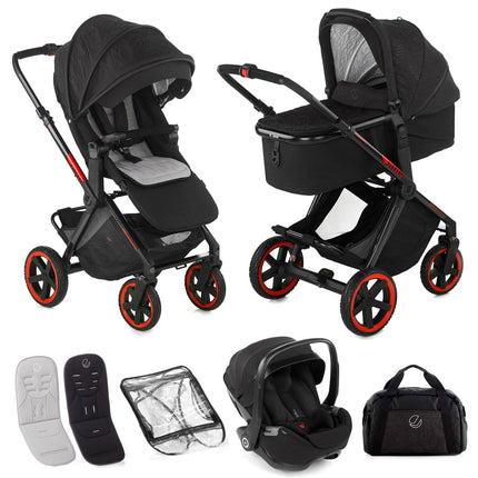 Jané Limited Edition Crosslight Pro Carbon 3in1 Travel System with Lie-Flat Kombibaby Car Seat