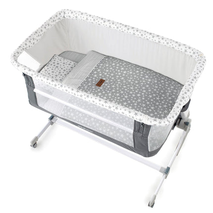 Jane Baby Side Crib + 4 Piece Bedding Set & Safety Mattress, Star 2026