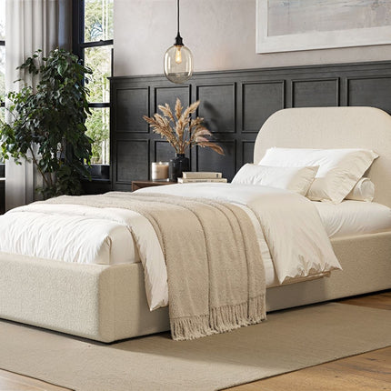 Alba Single Ottoman Bed Cream Boucle