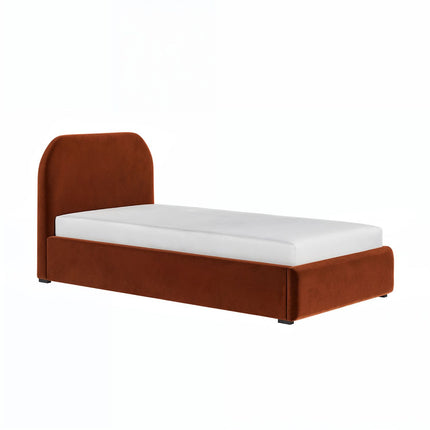 Alba Single Ottoman Bed - Orange Velvet