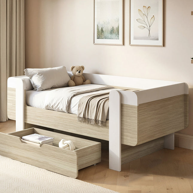 Alfie Wooden Toddler Bed White & Oak