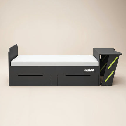 Alister Gaming Single Bed with Desk Charcoal & Green