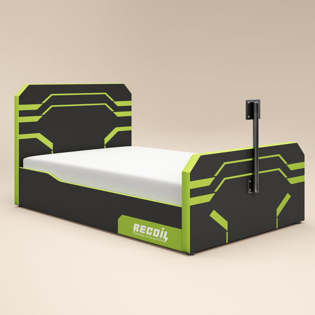Alister Side Lift TV Ottoman Bed Black & Green - Small Double
