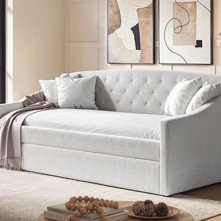 Aurora Cream Boucle Daybed with Trundle
