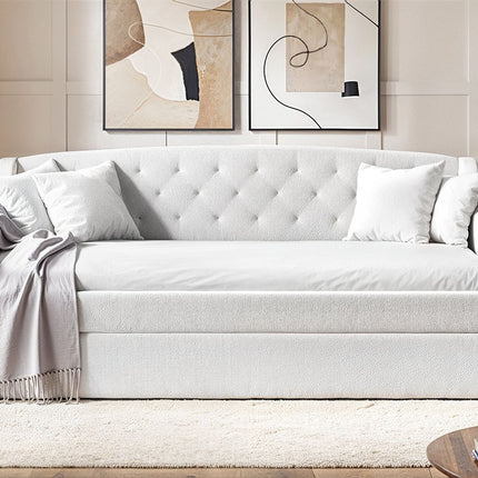 Aurora Cream Boucle Daybed with Trundle