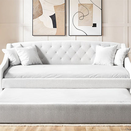 Aurora Cream Boucle Daybed with Trundle