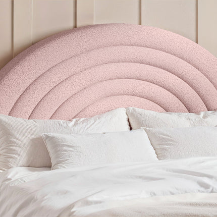 Ava Pink Boucle Double Bed