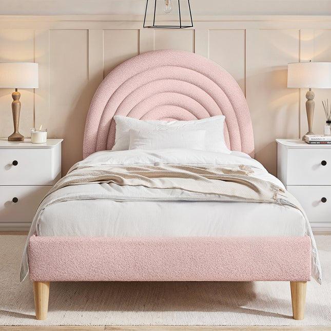 Ava Pink Boucle Single Bed