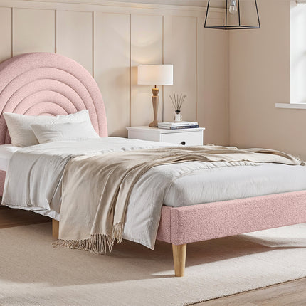 Ava Pink Boucle Single Bed