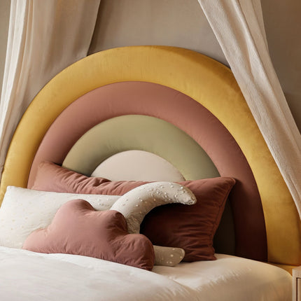 Ava Single Ottoman Bed Mustard Velvet