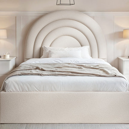 Ava Small Double Ottoman Bed Cream Boucle