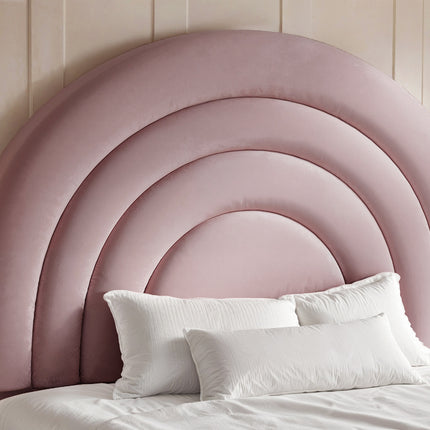 Ava Small Double Ottoman Bed Pink Velvet