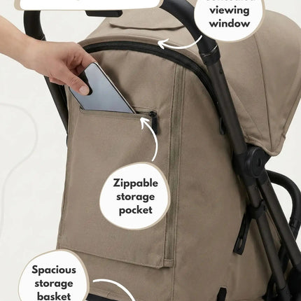 Venture Avio Compact Travel Baby Stroller - Truffle